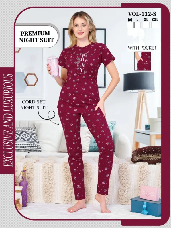 Vol Jc 112 S Sinker Hosiery Cotton Summer Special Co Ords Set Night Suit - 6pcs