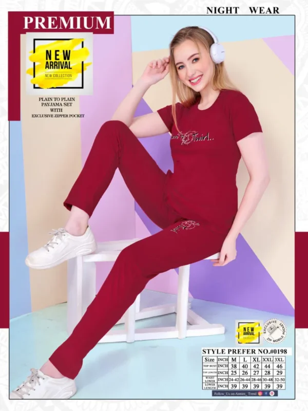 Vol At 0198 Printed Cotton Night Suit - 6pcs