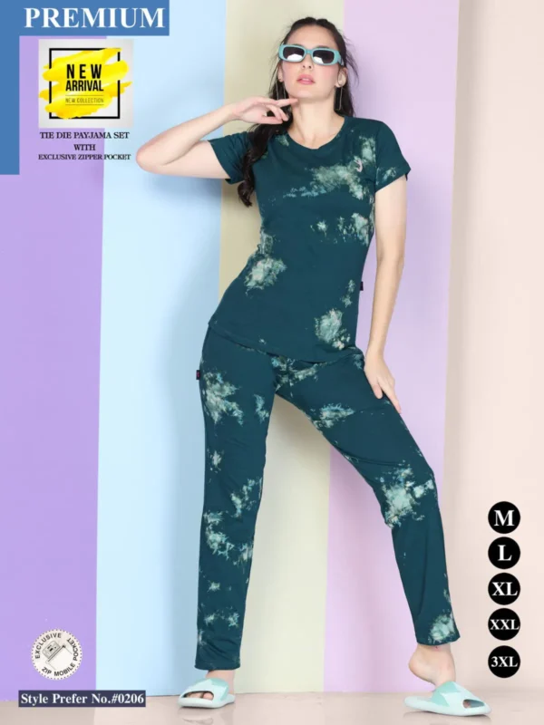 Vol At 0206 Hosiery Cotton Night Suit - 6pcs