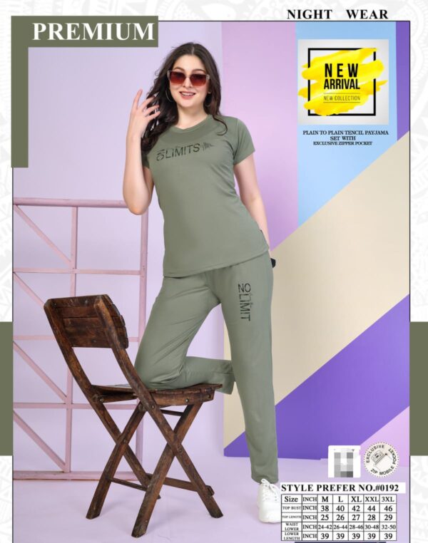 Vol At 0192 By Summer Special Soft Tencil Plain Night Suit - 6pcs