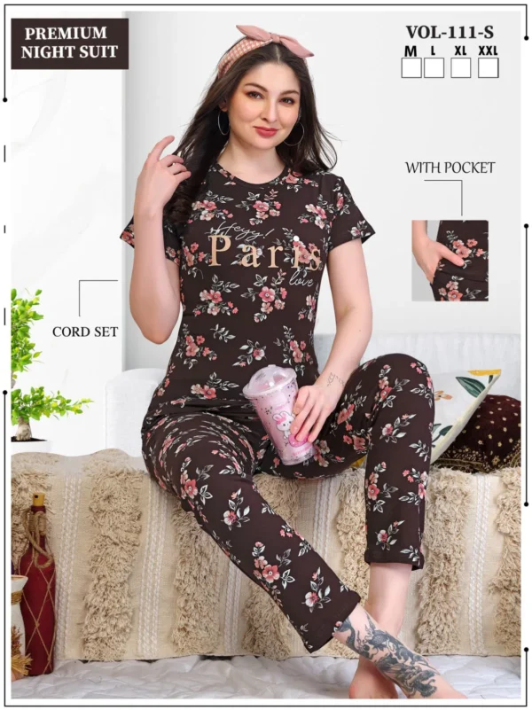 Vol Jc 111 S Sinker Hosiery Cotton Summer Special Co Ords Set Night Suit - 6pcs