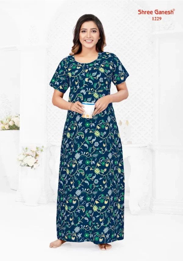 Shree Ganesh Printed Cotton Nighty - 5Pcs