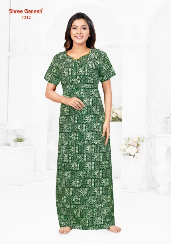 Shree Ganesh Printed Cotton Nighty - 5Pcs